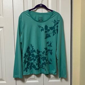 Patagonia Aqua Leaf Design Long Sleeve Top